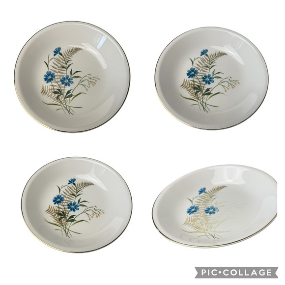 Paden City Pottery Bluebell Bowl /Dinner Plate USA Oven Proof 8” Wildflower MCM - Picture 1 of 16